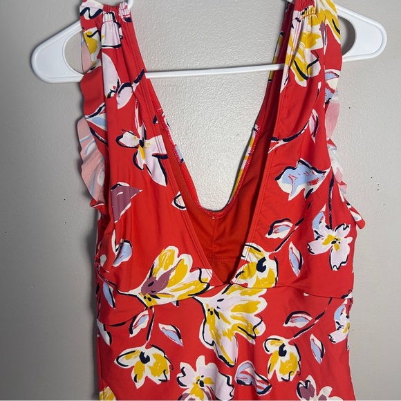 Catalina Red and Yellow One Piece Swimsuit V-Neck - Picture 4 of 5